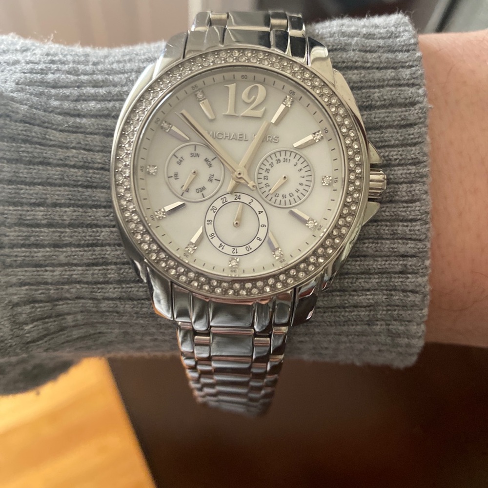 Silver and crystal watch